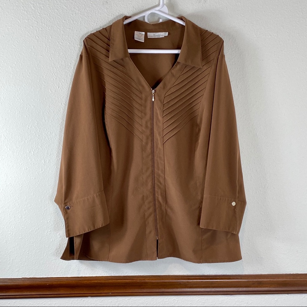 Naomi stretch zip up blouse size 3X